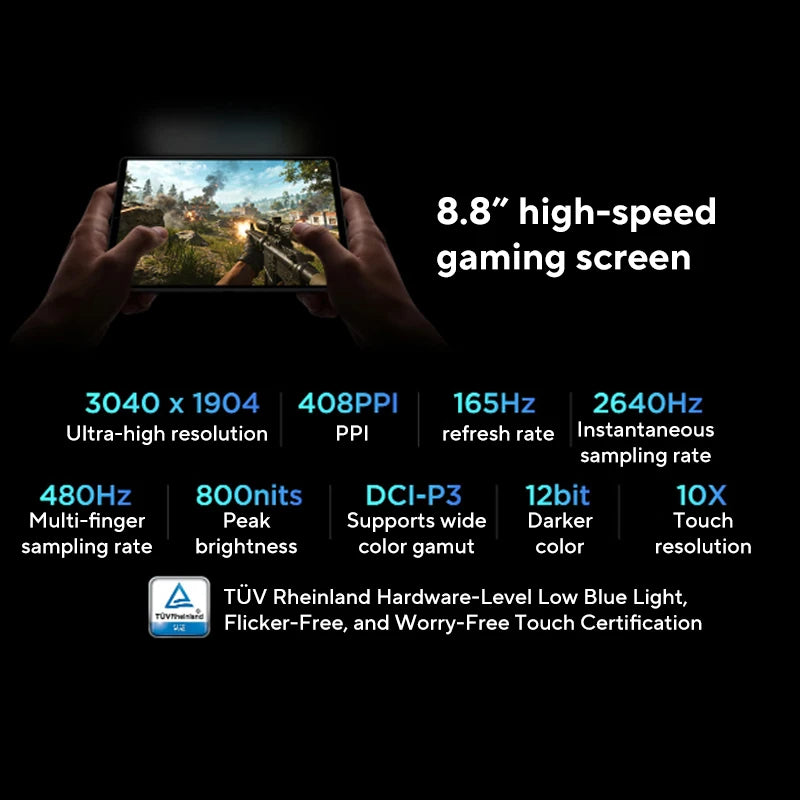 8.8" Gaming Android Tablet 3K 165Hz Display 9000mAh